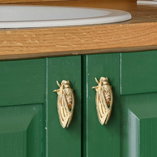 2Pcs Solid Brass Cupboard Door Knobs Creative Animal Shape Cabinet Knobs Single Hole Pulls Furniture Hardware for Dresser Drawer Cabinet Closet