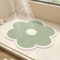 Alfombrilla de ducha redonda con diseño de flores para ducha interior, alfombra de baño de lufa de PVC, antideslizante, alfombrilla de ducha antimoho con drenaje, secado rápido (verde, 50 x 50 cm)