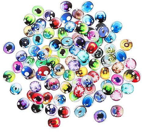 SEWACC 100stücke Runde Puppenaugen Künstliche Augen Für Bastelprojekte Glaskugel Augen Für Puppen Masken Und Handarbeiten Hellgelb