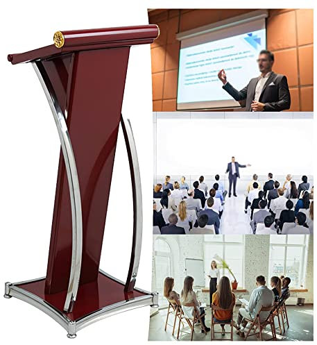 Bodenstehendes Rednerpult aus Metall, professionelles Rednerpult mit breiter Leseplatte, Rednerpult für Konferenzrestaurants/Schwarz / 47 x 47 x 110 cm (Rot 47 x 47 x 110 cm)