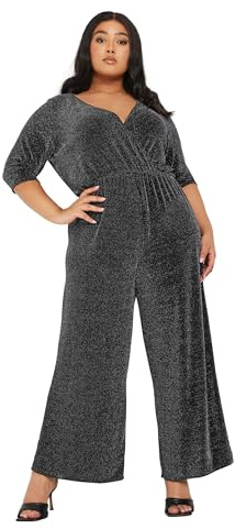 Yours Curve Metallic Wrap Jumpsuit - Women's - Plus Size Curve