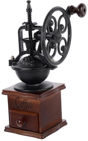 Cabilock 1stk Kaffeemühle Kaffeebohnen Klassischer Französischer Maschine Mini Automatisch Grat Mischmühle Handfräser Hand Rad Kleiner Manueller Eisen Coffee