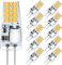 AGOTD G4 LED Lampen, 3W Birnen 12V, Warmweiß 3000K, Ersatz 30W Halogenlampen, 250 LM Leuchmittel, LED Stiftsockellampe nicht dimmbar, kein Flackern, 10er Pack