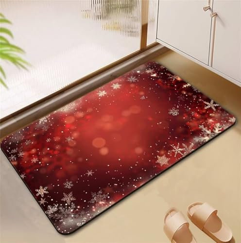 Badezimmerteppich Red Badematte Rutschfester 140x200cm, Super Absorbierender Badteppich rutschfest Waschbar Duschvorleger Schnelltrocknend Badvorleger Badematte Dünne Stone Bath Mat Mats D4-642