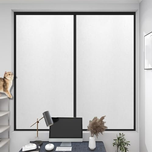 Vinilo para Ventanas Translucido 60 x 120 cm, No Adhesiva, Esmerilado, Electrostática Protección contra, Vinilo Decorativo para Puertas, para Dormitorio Oficinas, Blanco Mate