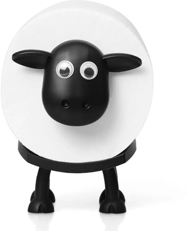 Lot de 3 porte-rouleaux de papier toilette en forme de mouton avec imprimé 3D Noir