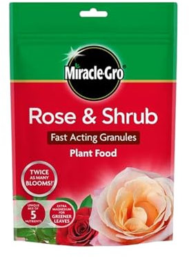 Miracle-Gro Rose & Shrub Fast Acting Granules Plant Food 750G – Boosts Growth, Promotes Lush Flowers & Healthy Shrubs, Easy Application, Nutrient-Rich Formula, Ideal for Garden & Outdoor Plants