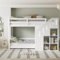 LTGB Children's Bunk Bed, 2 Single Beds - 3ft (90 * 190cm), Suitable for 2 Children, Multifunctional Children's Bed with Stairs and Storage Cabinets, Stable Railings, Mattress Not Included, White