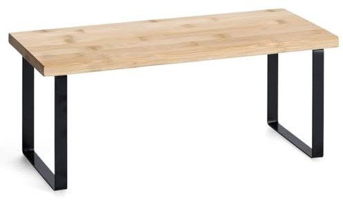 Basera Regal aus Bambus und schwarzem Metallgestell, stapelbar