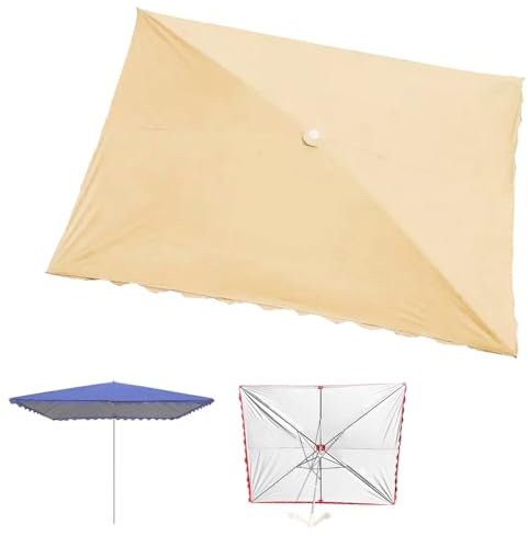 JNTFNE Housse de Rechange rectangulaire pour Parasol de marché 3 x 2 m, 2 m x 2 m, pour Parasol d'extérieur à 4 ou 6 Baleines (Kaki, 250 x 200 cm)