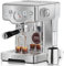 Neretva Machine à Expresso 15 Bars, Cafetiere Professionnelle en Acier Inoxydable avec Manomètre Visible et Mousseur de Lait Machine à Café Pour Barista à Domicile, Latte et Cappuccino