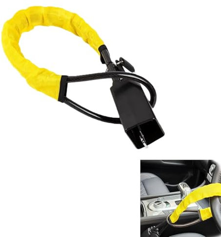 Auto-Lenkradschloss, robustes Seil, Diebstahlsicherung, 43,2 cm, verstellbarer Sicherheitsgurt, einfache Installation, universell für die meisten Fahrzeuge, SUV, T4, T5, Wohnwagen, Wohnmobil, Van