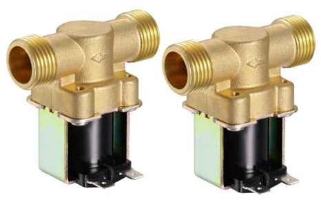 OUNONA 2Stücke Normalerweise Geschlossen Magnetventil Messing Elektromagnetventil für Wassereinlass Rückschlagventil für Solarwasserheizung Pumpensysteme