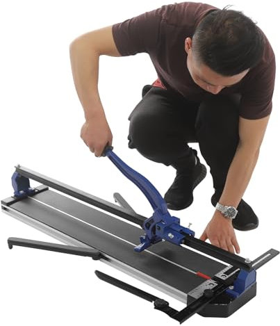 soudesileim Tagliapiastrelle manuale singolo, blu, tagli precisi da 4 a 15 mm, base in gomma antiscivolo, impugnatura ergonomica, tagliapiastrelle (60 cm)