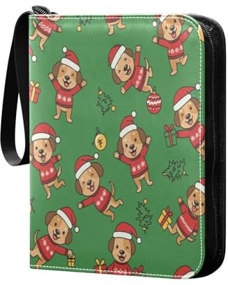 Grckit Holly Houndstooth Card Binder 4-Pocket, 400 Pockets Trading Cards Holder Games Card Albums Storage Organizer Case for Football, Baseball Cards