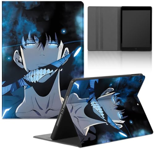 Cartoon Tablet Hülle für Apple iPad Air 13 M2 2024, PU Leder Flip Silicone TPU Cover mit Anime Motiv Heißblütiger Manga Muster Jungs Case Verstellbar Stoßfest Ständer Tablet Folio,Mode