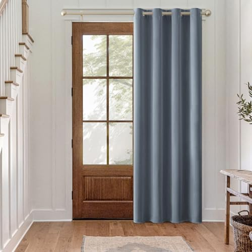 MIULEE Verdunklung Thermo Vorhänge Blickdicht Ösen 1er Set 140x245cm Blau | Blickdichter Thermostoff für Wohnzimmer und Schlafzimmer, hilft Licht, Hitze und Kälte zu reduzieren.