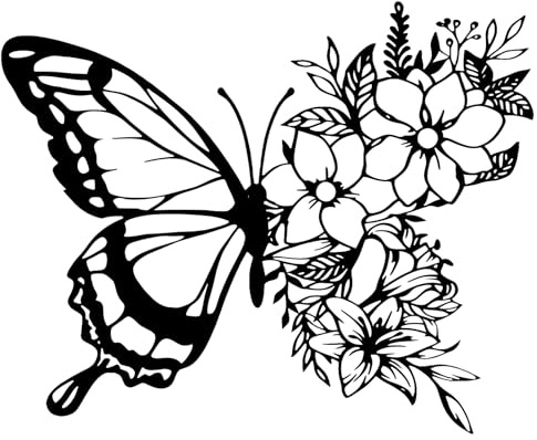 FOSDICK Metal Butterfly Wall Art Decor, Black Hollow Butterfly Wall Sculpture, Modern Minimalist Wire Art Decorations for Living Room, Bedroom, Kitchen, Bathroom, Hallway and Office