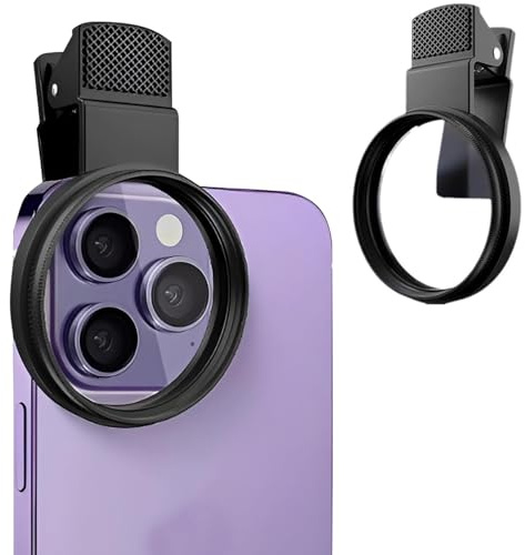 GWEOR Filtro CPL 52mm per Smartphone con Clip Universale, Lente Polarizzata Professionale per Fotografia Mobile, Riduzione Riflessi e Miglioramento Contrasto, Custodia in Velluto Inclusa