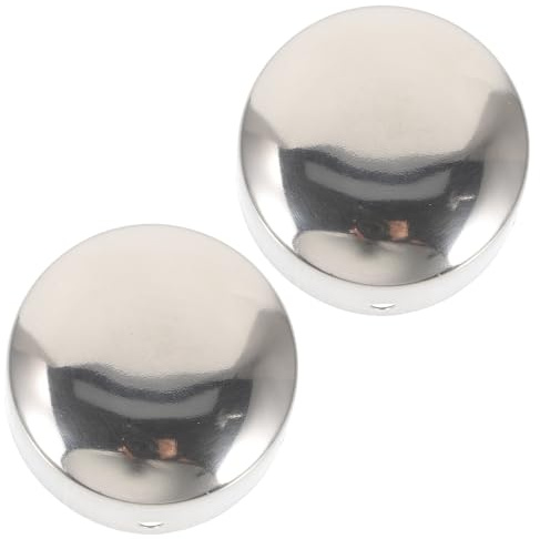 OSOLADY Stainless Steel Handrail End Caps 2Pcs, 50Mm Diameter Round Tube Covers for Staircase Railing Bracket Accessories