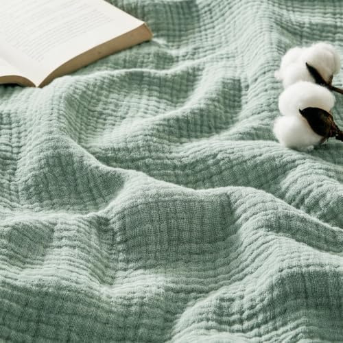 SEDEX Musselin Decke 200 x 230 cm 6-lagig, Muselindecke Erwachsene 100% Baumwolle Tagesdecke & Bettüberwurf vorgewaschene Gazedecke Sommerdecke Sofadecke Baumwolldecke Couch Überwurf