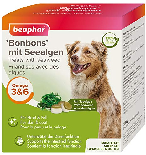 BEAPHAR - 'Bonbons' Mit Seealgen - Für Hunde - Schafsfett, Seealgen - Unterstützt Gesundes Fell, Verdauung - 40 Bonbons - 245 g