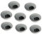 EMUCA - Pasacables de Mesa Circular Ø60mm de zamac Cromado Mate, Tapa pasacables encastrable en Mesa de Oficina/Escritorio, Lote de 8