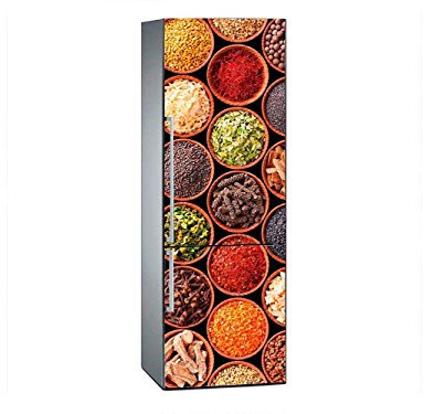 Stickers Fridge Wrap Cover for Vinyl Multicolour Spices Several Sizes 200 x 70cm | Strong Adhesive and Easy Application | Decorative Adhesive Sticker with Smart Design
