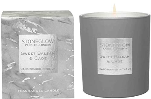 Stoneglow Luna Sweet Balsam & Cade Candela e bicchiere in vetro in scatola