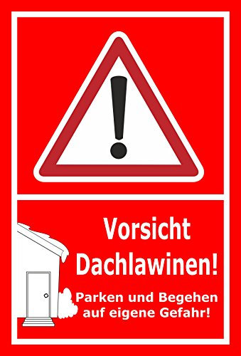 Melis-Folienwerkstatt Schild Vorsicht Dachlawinen - 15x10cm - 3mm Aluverbund – 20 VAR S00018-058-D