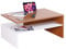 RICOO Kleiner Tisch 90 x 60 x 42 cm Holz Hell Weiß und Eiche Rustikal Braun WM080-W-ER,Fernseher TV Wohnzimmertisch Couchtisch mit Stauraum