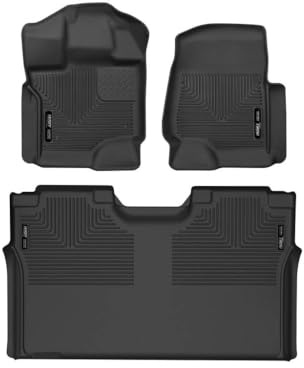 Husky Liners X-act Contour Series | Bodenbeläge für Vorder- und 2. Sitz, Schwarz | 53498 | passend für Ford F-150 SuperCrew Cab ohne zusammenklappbare, Flache Aufbewahrung, 3 Stück