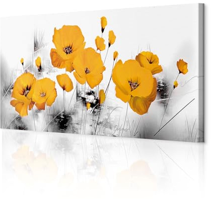 decomonkey Impression sur Toile structurée Coquelicots 150x50 1 Pièce | Tableau decoration murale, Cadre en Bois, Déco Salon, Peinture sur Toile, Fleurs prairie coquelicots nature plantes, Maison
