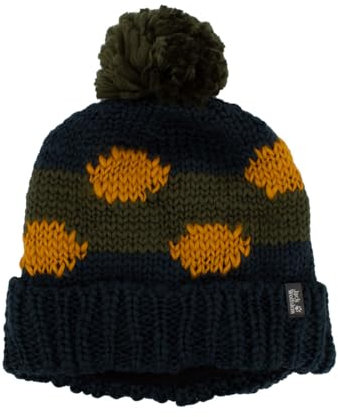 Jack Wolfskin Fluffy Check Cap Mütze Winter Bommelmütze Strickmütze 1903831-1114 L