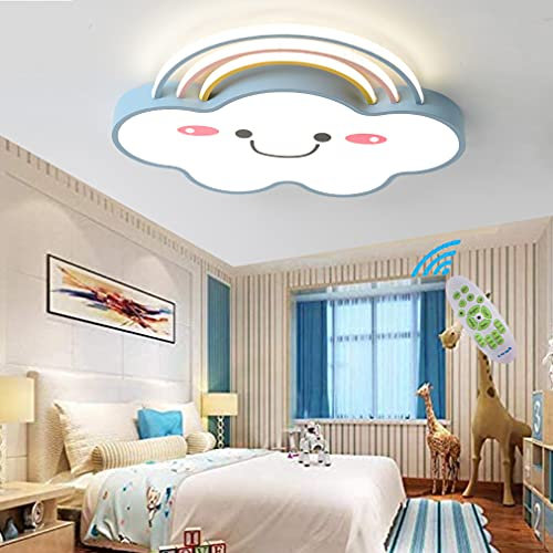 Deckenleuchte Kinderlampen Schlafzimmer LED Dimmbar Deckenlampe Moderne Regenbogen Wolke Designer Pendelleuchte Mit Fernbedienung Jungen Mädchen Deko Lampen für Esszimmer Esstisch Flur Decke Lampen