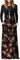 DEARCASE Damen Maxikleid, Damen lässig Winter langes Kleid, Damen Langarm Floral Print Maxi Kleid mit Taschen (Rose Schwarz, S)