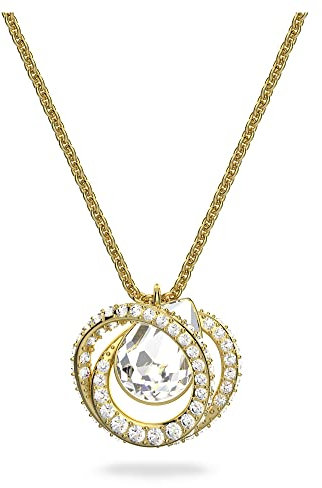 Swarovski Collar Generation para Mujer, con Colgante de Espirales y Cristal Flotante, Baño Tono Oro, Colección Generation de Swarovski