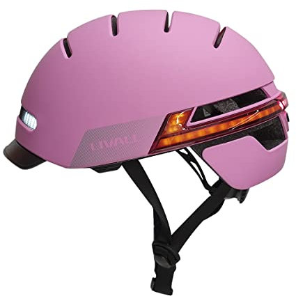 Livall BH51MNEO Casque intelligent de vélo urbain, lumières clignotantes et système SOS, certifié CE, connexion Bluetooth et système de navigation (M (54-58 cm), rose