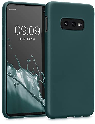 kwmobile Case kompatibel mit Samsung Galaxy S10e Hülle - Schutzhülle aus Silikon metallisch schimmernd - Handyhülle Metallic Petrol
