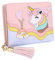 UTO Nette Geldbörse Mädchen PU Leder Portemonnaie Damen Quaste Anhänger Kartenhalter Kawaii Einhorn Muster Münze Geldbeutel für Valentinstag Muttertag Geburtstag Gedenktag Weihnachten Neujahr Rosa