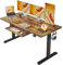 FEZIBO Height Adjustable Electric Standing Desk with Keyboard Tray, 160 x 60 cm Sit Stand up Desk with Splice Board, Black Frame/Rustic Brown Top