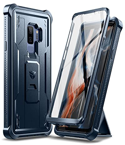 Dexnor for Samsung Galaxy S9 Plus Case Built-in Screen Protector and Kickstand 360 Full Body Heavy Duty Military Grade Protection Shockproof Protective Cover for Samsung Galaxy S9+ - Blue