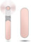 Venforze Mini-Ventilator, 2 Geschwindigkeiten, wiederaufladbar, leise, Mini-Handventilator [9–15 Betriebsstunden], Outdoor, Indoor und einfaches Make-up (Rosa)