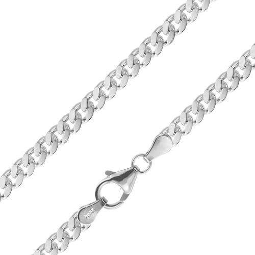 trendor Herren-Panzerkette 925 Silber Halskette 4,1 mm breit modischer Halsschmuck für Männer aus echtem Sterlingsilber, tolle Geschenkidee, 15258-50 50 cm