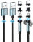 Kuulaa Lot de 2 câbles de charge magnétiques 3 en 1-1m + 1 m - Câble de charge magnétique 360° et 180° - Charge rapide 3 A et transfert de données - Pour produits de type C/Micro USB/i-Products