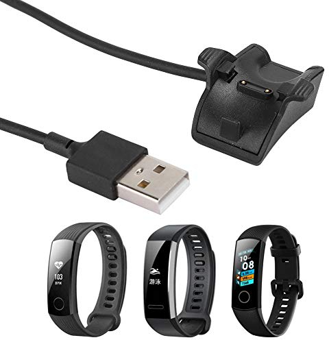 for Watch Band Charger for Band 4 Charger Cradle Plastic, ABS Black 2PCS Hon-345 Smart Bracelet Charger Charging Cable Dock for Band 3/4/5