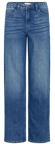 ICHI IHTWIGGY Damen Jeans Denim Hose Baumwollmischung Loose fit, Größe:W26/32, Farbe:Medium Blue (19037)