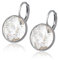 XUPING Runde Kristall Ohrringe Hängend Creolen Glitzernde öSterreichische Kristalle Elegante Ohrringe Silber Schmuck Geschenke FüR Damen(SILBER WEISS)