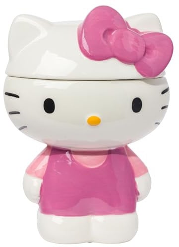 Silver Buffalo Sanrio Hello Kitty 3D Sculpted Ceramic Cookie Snack Jar (Large)