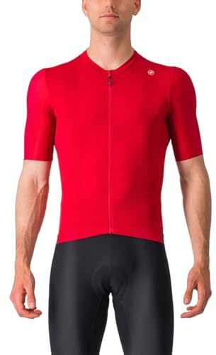 CASTELLI Herren Espresso Trikot für Rennrad und Gravel Biking l Radfahren, Sattes Rot/Dunkelbordeaux, L